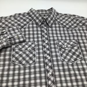 Panhandle Rough Stock Mens Long Sleeve Pearl Snap Shirt Size‎ XL